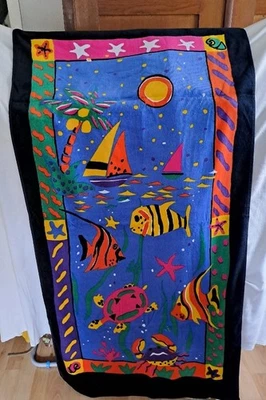 1. Buntes *Strandleben* Strandtuch / Badetuch , 76 x 150cm, Zustand Neu - Bild 1 von 3
