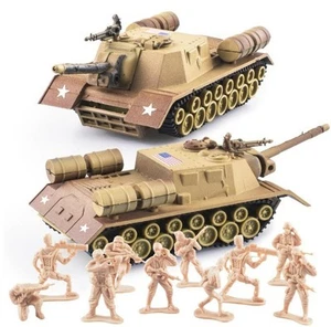 Tanques y soldados del ejército, 2 modelos de tanque 1 con 10 juguetes Army tank - Picture 1 of 8