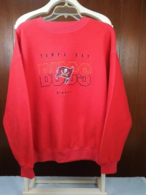 Tampa Bay Bucs Riddell NFL Vintage Cuello Redondo Talla GRANDE Bordado Costuras Reversas Foto 1 de 4