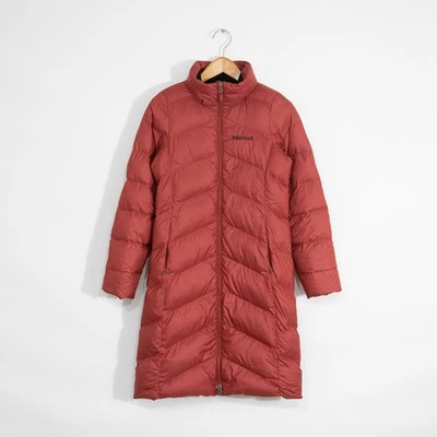 Parka feminina Marmot Goose Down Puffer pequena - 700 preenchimento vermelho forro de lã para área externa - Imagem 1 de 4