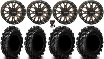 System 3 ST-3 Bronze 14" Wheels 27" Swamp Lite Tires Kawasaki Mule Pro FXT KRX Foto 1 de 4
