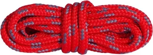 Laces, 150 cm - 60 inch - 7 to 8 eyelet pairs, 3184 - Red With Dark Grey - Picture 1 of 6