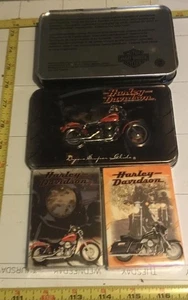 Harley Davidson Motorcycles Collectible Metal Tin 2 Packs Playing Cards Set READ - Picture 1 of 9