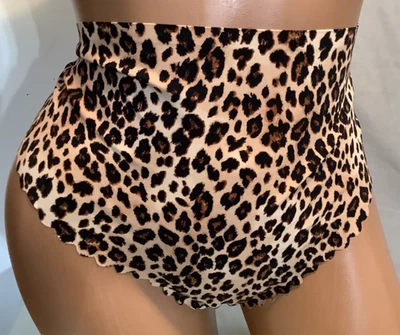 Sexy Hi-Cut Cheetah Animal Print Panties Scalloped Leg Opening Panty XXL 2XG 20 - Image 1 of 4