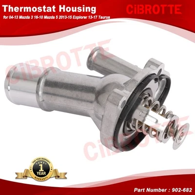 Carcasa termostato para 04-13 Mazda 3 16-10 Mazda 5 2013-15 Explorer 13-17 Taurus Foto 1 de 4
