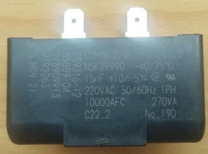 CMKS NSK89990 Running Capacitor 15uF, 220VAC, Rectangular 50/60 Hz - Foto 1 di 14