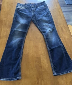 ROCK REVIVAL TANSY stivaletto donna vita media curvy denim blu jeans taglia 33 - Foto 1 di 14