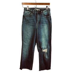 Altar'd State Flying Monkey Distressed Jeans Frayed Hem Straight Women's Size 27 - Picture 1 of 8