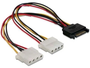 Adaptador de corriente S-ATA SATA conector de corriente SATA a 2x 4 polos conector Molex - Imagen 1 de 1