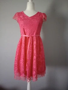 Lilt Dress  Girls  Size 16 Short Sleeve Color Coral Lace New Without Tags Midi  - Picture 1 of 7