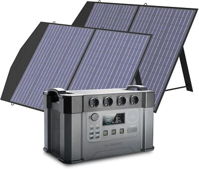 ALLPOWERS 2400W 1451Wh Tragbares Powerstation mit 2X 100W Solarpanel Faltbares