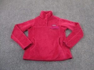 Patagonia Jacket Womens S Pink Snap T Fleece Fuzzy Sweater Outdoors Logo Camping - Picture 1 of 9