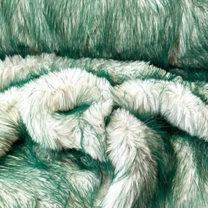 Pelliccia tessile capelli lunghi morbidi tessuto artificiale decorazione morbida soffice verde bianco - Foto 1 di 8