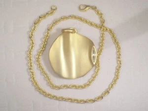 #..5..Pc;s..LOT.. NECKLACES VINTAGE DESIGNER SIGNED MATT GOLD FINISH 1028-14 - Picture 1 of 4