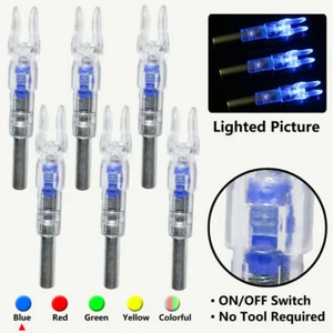 6Pcs LED Automatic Lighted Nocks Shooting Archery Arrows Arrow Nock Tail 6.2mm - Picture 1 of 11