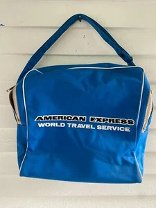 VINTAGE AMERICAN EXPRESS WORLD TRAVEL SERVICE ADVERTISING TOTE CARRY ON BAG - Picture 1 of 7
