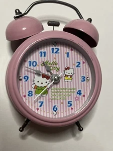 Hello Kitty Japan Sanrio Twin Metal Bells Alarm Clock Pink - Picture 1 of 11