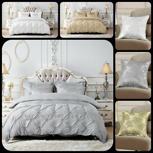 Luxury Duvet Quilt Cover Bedding Set With 2 Pillow Cases Double King Super King