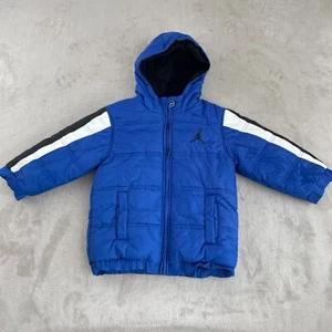 Nike Air Jordan Jacket Kids Boys Medium 5 Yrs Blue Full Zip Hooded Puffer Parka - Picture 1 of 9