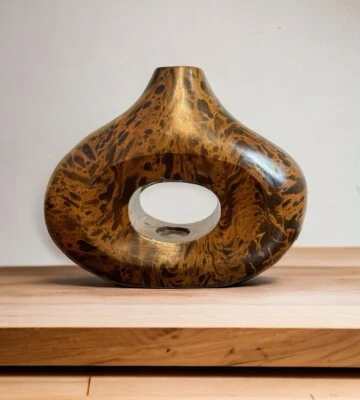 MCM Mango Madera Naturaleza Ventana Jarrón Candelabro Votivo Caprichoso Regalo Único Foto 1 de 4