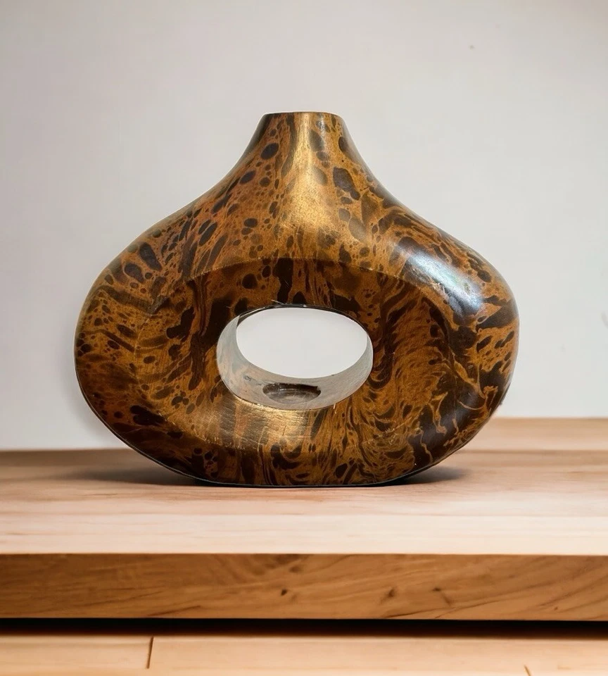 MCM Mango Madera Naturaleza Ventana Jarrón Candelabro Votivo Caprichoso Regalo Único Foto 1 de 4