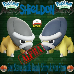 Shieldon Shiny Alpha 6iv and Non Shiny Best Stats Pokemon Legends Arceus - Picture 1 of 4