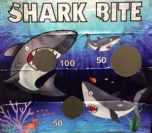Replaceable Air Frame Game Vinyl Panel 40x34 Shark Bite Event Carnival Party - Picture 1 of 3