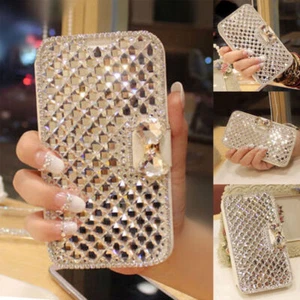 Fashion Bling Glitter Crystal Bowknot Diamond Women Rhinestone Phone Case Cover - Picture 1 of 9