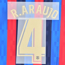 2022-23 Barcelona Home Name Number Set #4 R. ARAUJO La Liga Repro for Shirt J...