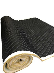 Black PVC Quilted Upholstery Vinyl Fabric with 3/8" Foam Backing by the yard - Picture 1 of 2