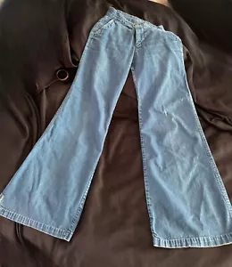 Landlubber Women’s Vintage Jeans 1970’s Original Boho Hippie Talon Zipper - Picture 1 of 8