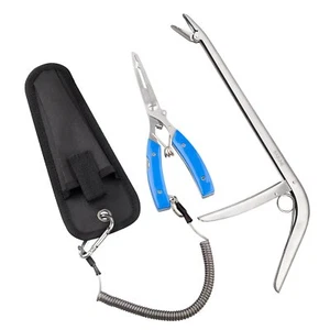 Fishing Pliers + Fish Hook Remover Line Cutter Curved Nose Remove Hook Fishing T - Picture 1 of 7