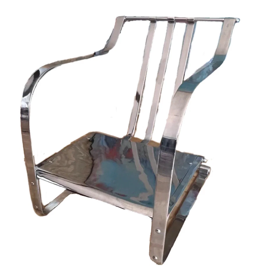 Steelkraft Dominion Art Deco Máquina Edad Acero Cromo Springer Sillón De Colección Foto 1 de 4