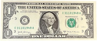 $1 One Dollar Bill 31101948 birthday anniversary March 11 or October 31, 1948 - Image 1 of 4