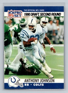 1990 Pro Set Rookie RC #705 Anthony Johnson Indianapolis Colts Football Card