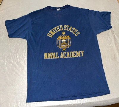 vintage década de 1980 XXXL Academia Naval dos Estados Unidos Artex Marinha dos EUA feita nos EUA 3X 3XL - Imagem 1 de 4