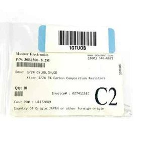 Xicon 30BJ500-8.2M Carbon Composition Resistors 8.2 M Ohms 0.5 W, 9 Pcs - Picture 1 of 2