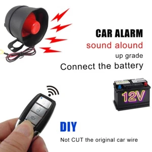12V Car Security System Alarm with 2 Remote Controls Anti-Theft Alarm System US - Picture 1 of 22
