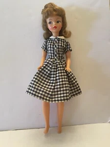 Vintage Clone Tammy Puppenkleid Japan gemarkt schwarz weiß Gingham ~ keine Puppe - Bild 1 von 12