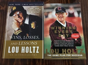 2 Lou Holtz Books-Wins, Losses and Lessons Plus Winning Everyday - Picture 1 of 7