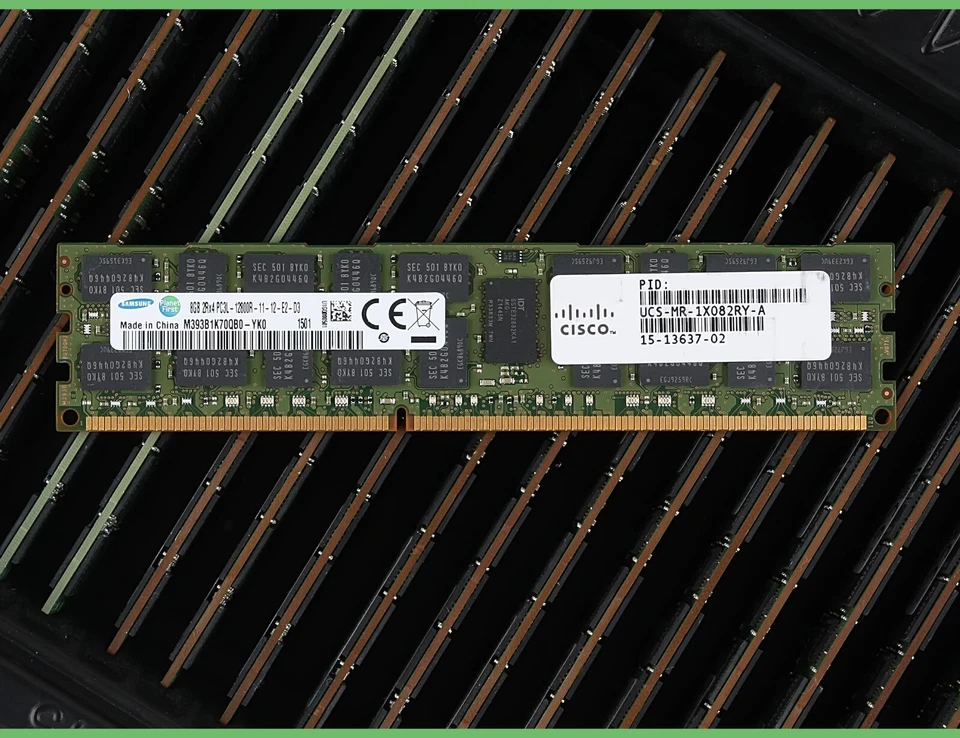 64GB Lot 8 Samsung Cisco 8GB PC3L-12800R DDR3L 2RX4 Server RAM M393B1K70QB0-YK0 - Image 1 of 1