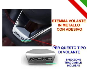 Logo Fregio Stemma Inserto Volante METALLO Per MERCEDES AMG CLASSE A C E SLK G - Foto 1 di 4