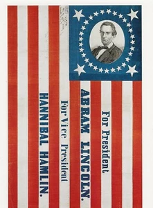 POSTCARD Campaign Banner for Abraham Lincoln 1860 Presidential Election MINT - Picture 1 of 1