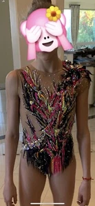 Gorgeous! Swarovski Crystals Rhythmic Gymnastics Leotard, Acro, Ice Skating - Picture 1 of 12