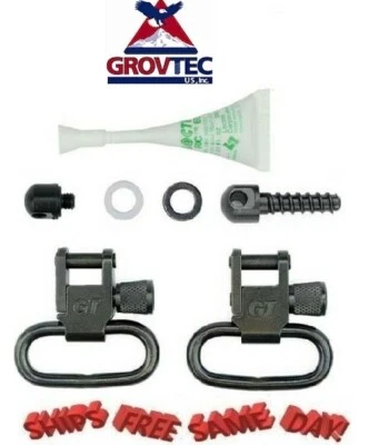 GrovTec Sling Swivel Set Mossberg 500 1" Locking Swivels Steel Black # GTSW31 - Image 1 of 3