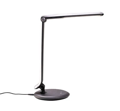 BRILLIANT LED Tischleuchte Schreibtisch Leuchte Tischlampe Schwarz-Silber 9 Watt 530 lm