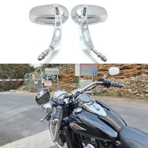 Motorcycle Mirrors Chrome For Harley Davidson Heritage Softail Classic FLSTC US - Picture 1 of 11