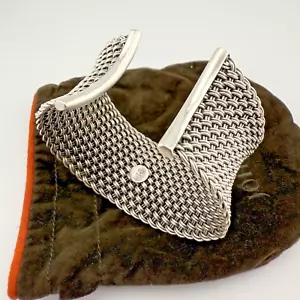 John Hardy Sterling Silver Woven Mesh Wide Cuff Bracelet - Picture 1 of 10