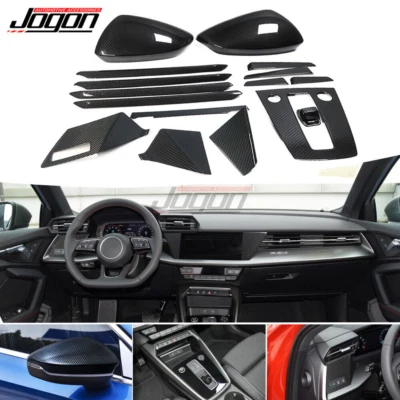 16Pcs Carbon Dashboard Gear Shift Panel Trim for Audi A3 S3 RS3 8Y Interior Kits - Image 1 of 4
