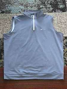Peter Millar Vest Mens L Blue Crown Sport Galway Performance 1/4 Zip Golf NWT - Picture 1 of 6